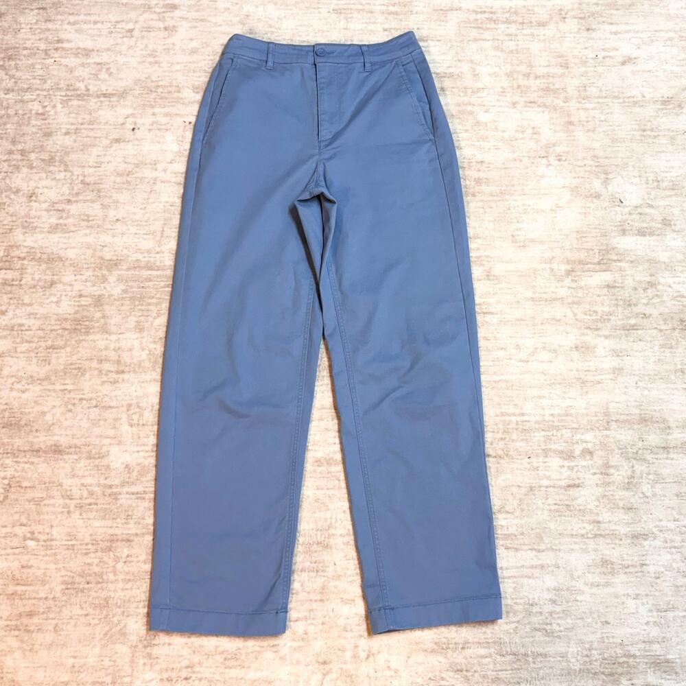 Boden Womens 2 R Blue Periwinkle Trouser Pants Office Work Preppy Pockets Cotton